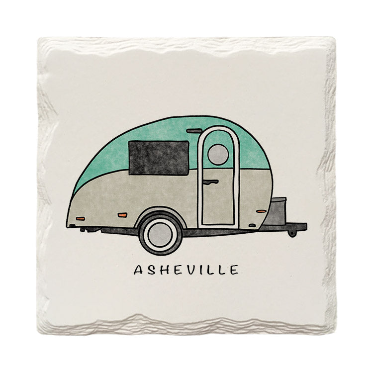 Customizable Teardrop Camper Doodle | Drink Coaster