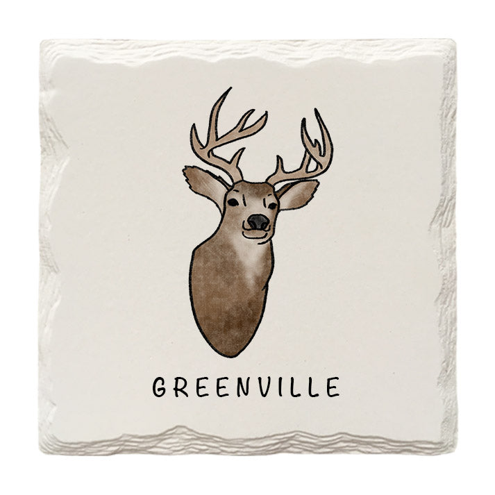 Customizable Deer Doodle | Drink Coaster