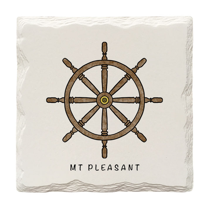 Customizable Ships Wheel Doodle | Drink Coaster