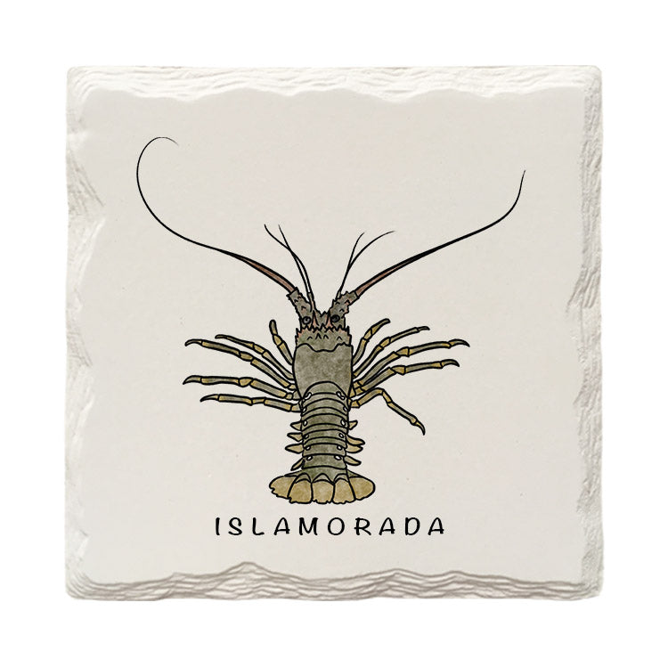 Customizable Spiny Lobster Doodle | Drink Coaster