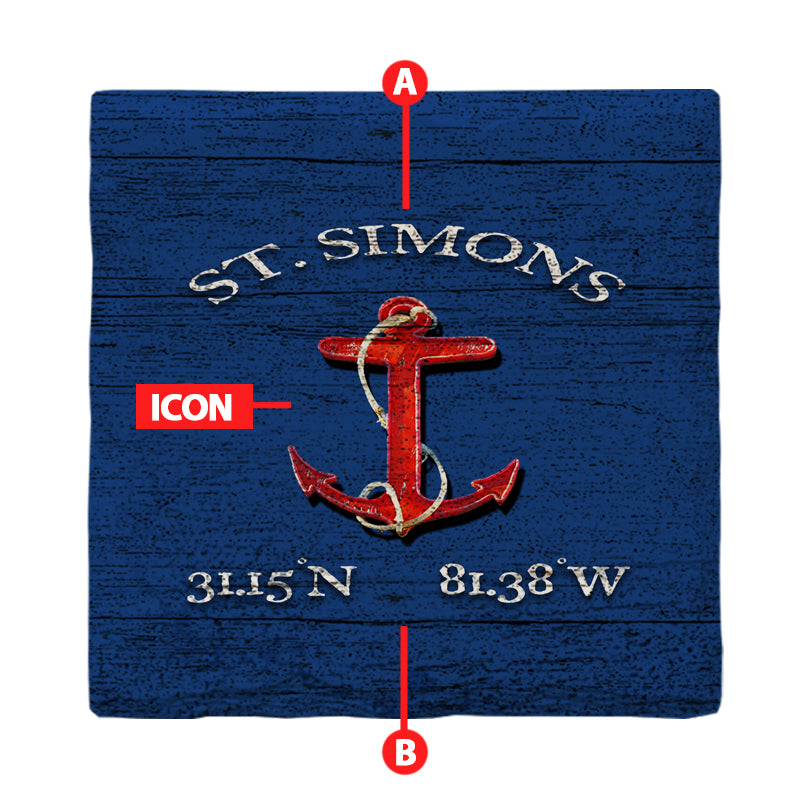 Customizable Navy Blue Icons | Drink Coaster