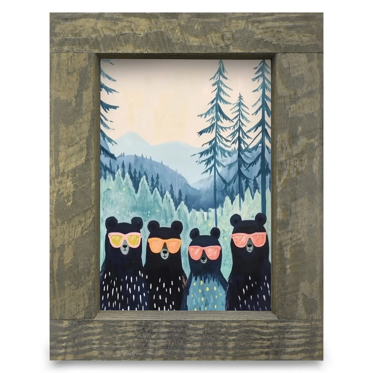 Cool Bear Bros | Real Wood Framed Wall Art Print