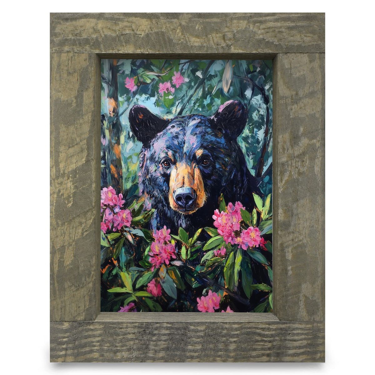 Rhododendron Black Bear | Real Wood Framed Wall Art Print
