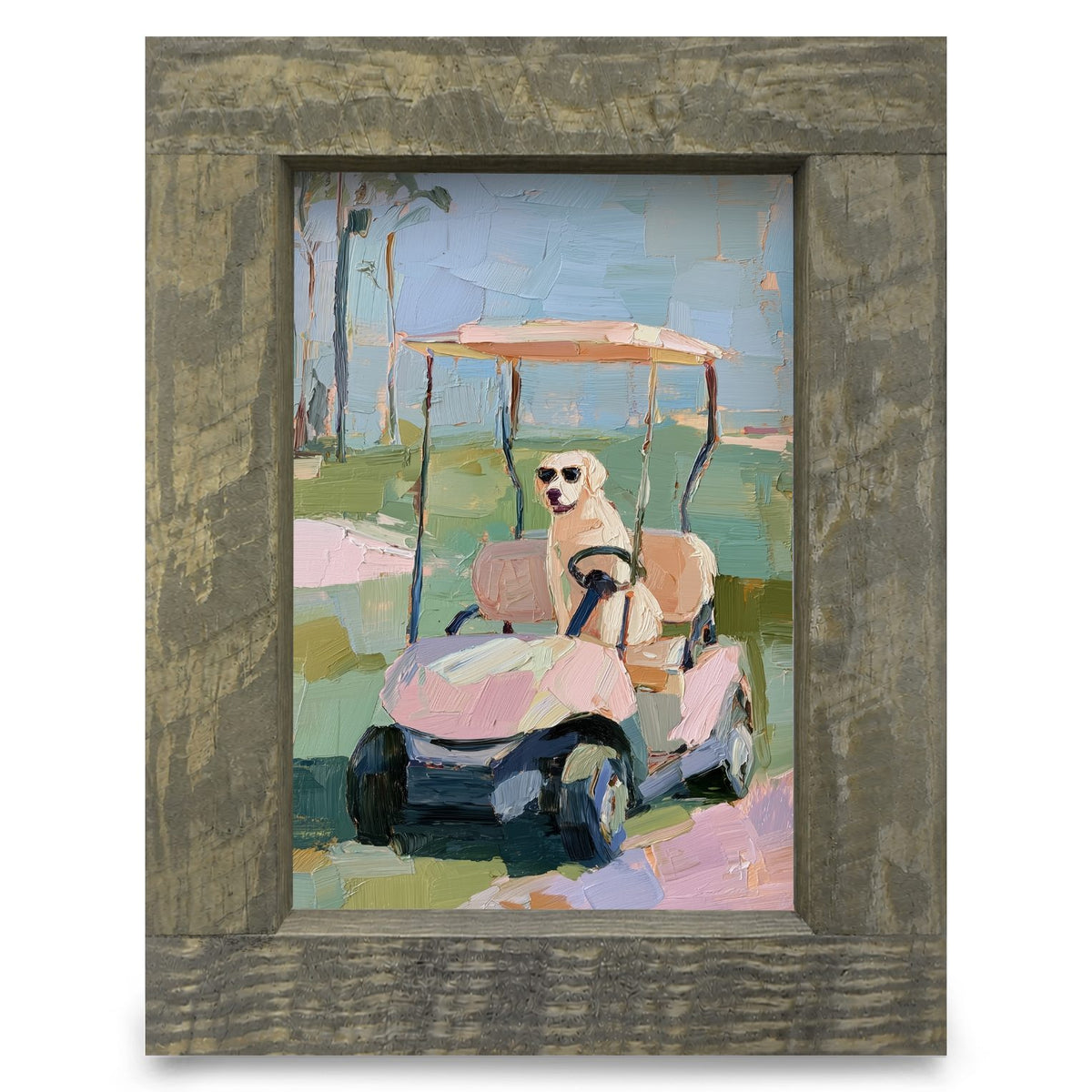 Cute Caddy Companion | Real Wood Framed Wall Art Print