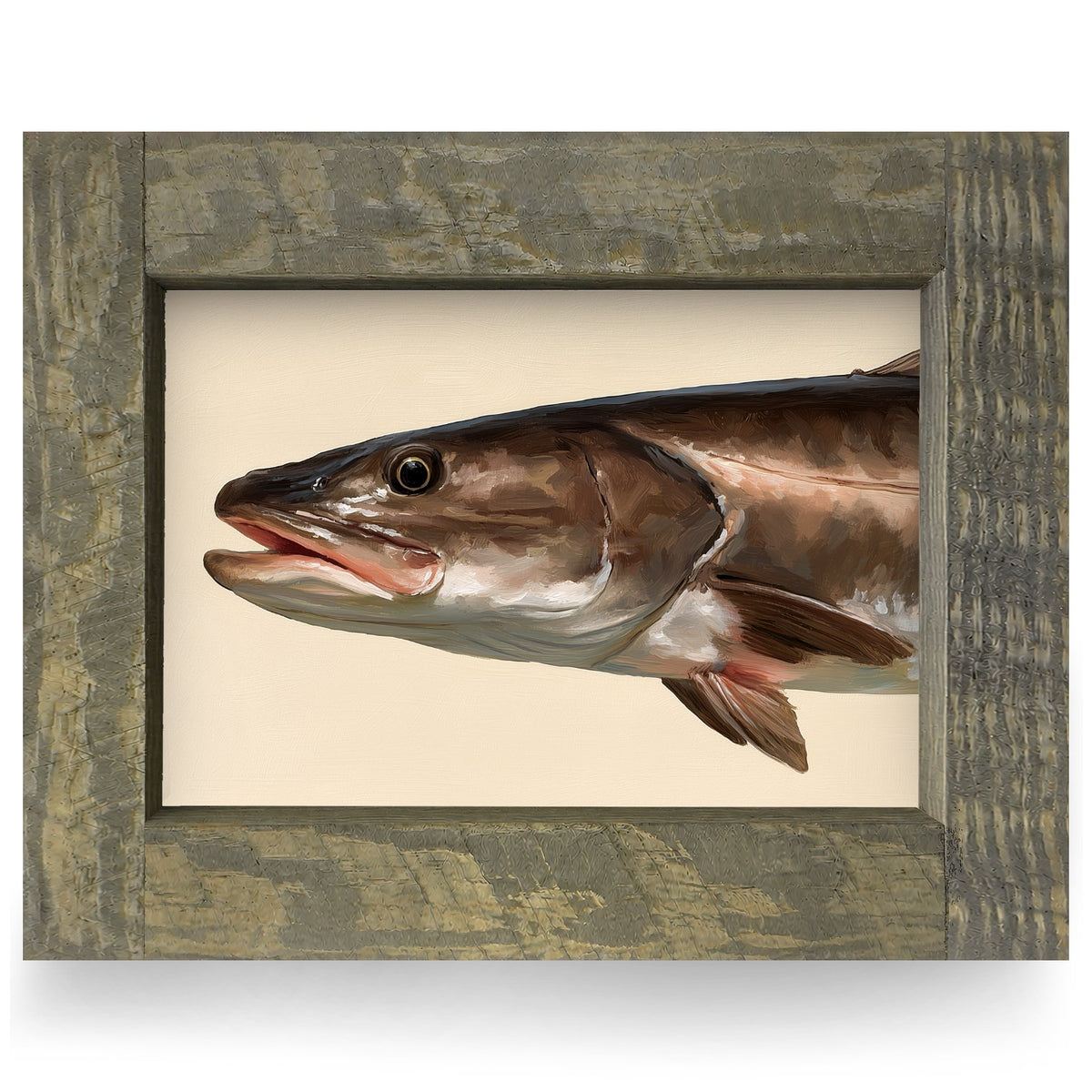 Speckled Sea Trout Portrait | Real Wood Framed Wall Art Print