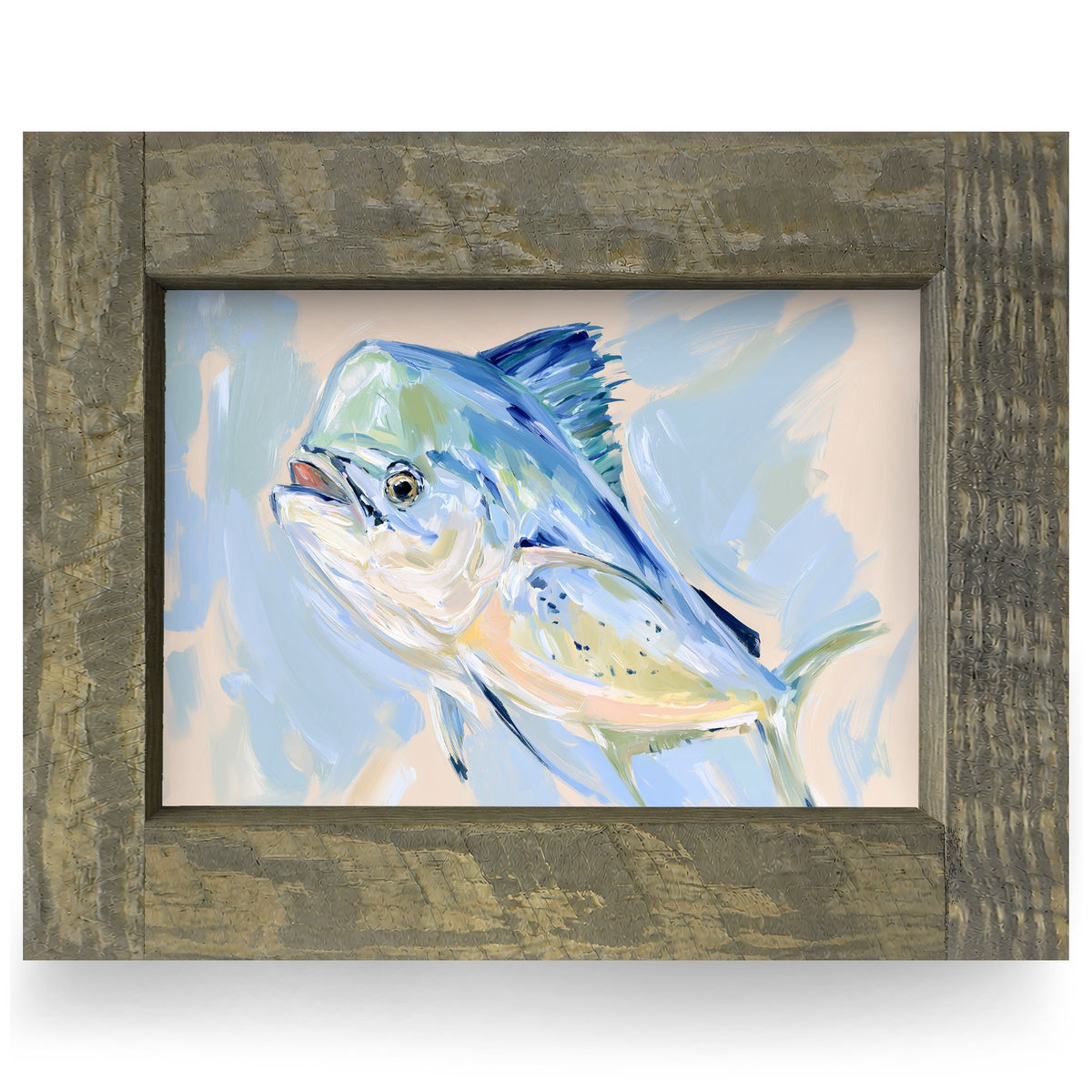 Painted Mahi Mahi | Real Wood Framed Wall Art Print
