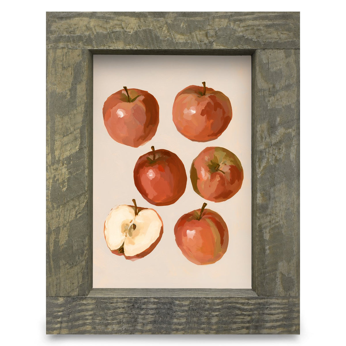 Red Apple Harvest | Real Wood Framed Wall Art Print