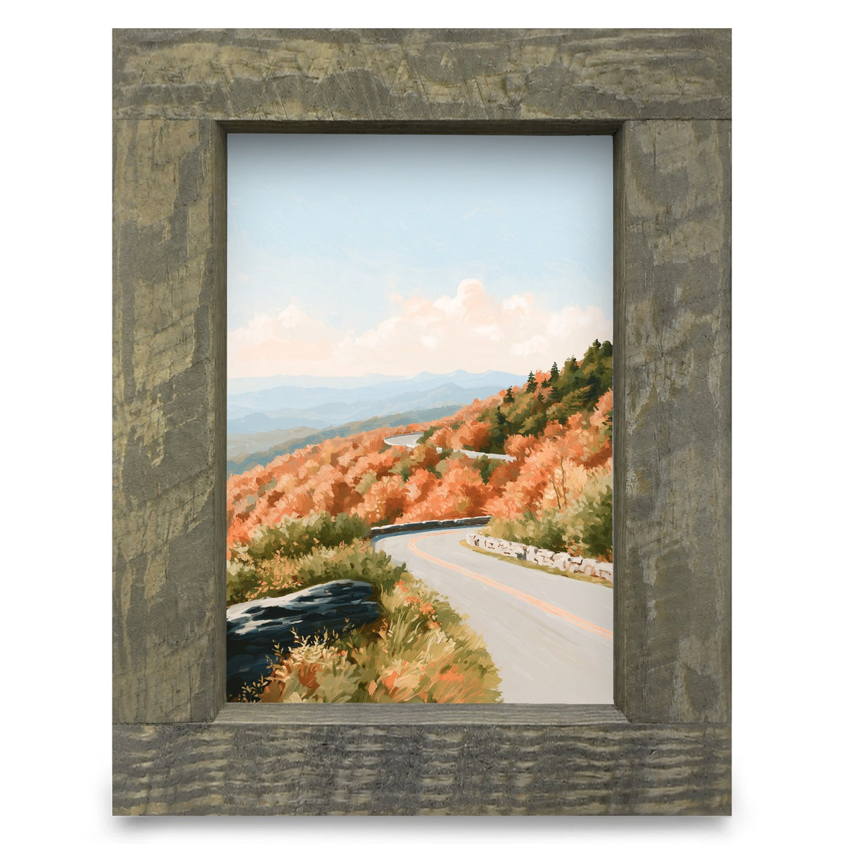 Autumn Mountain Parkway | Real Wood Framed Wall Art Print