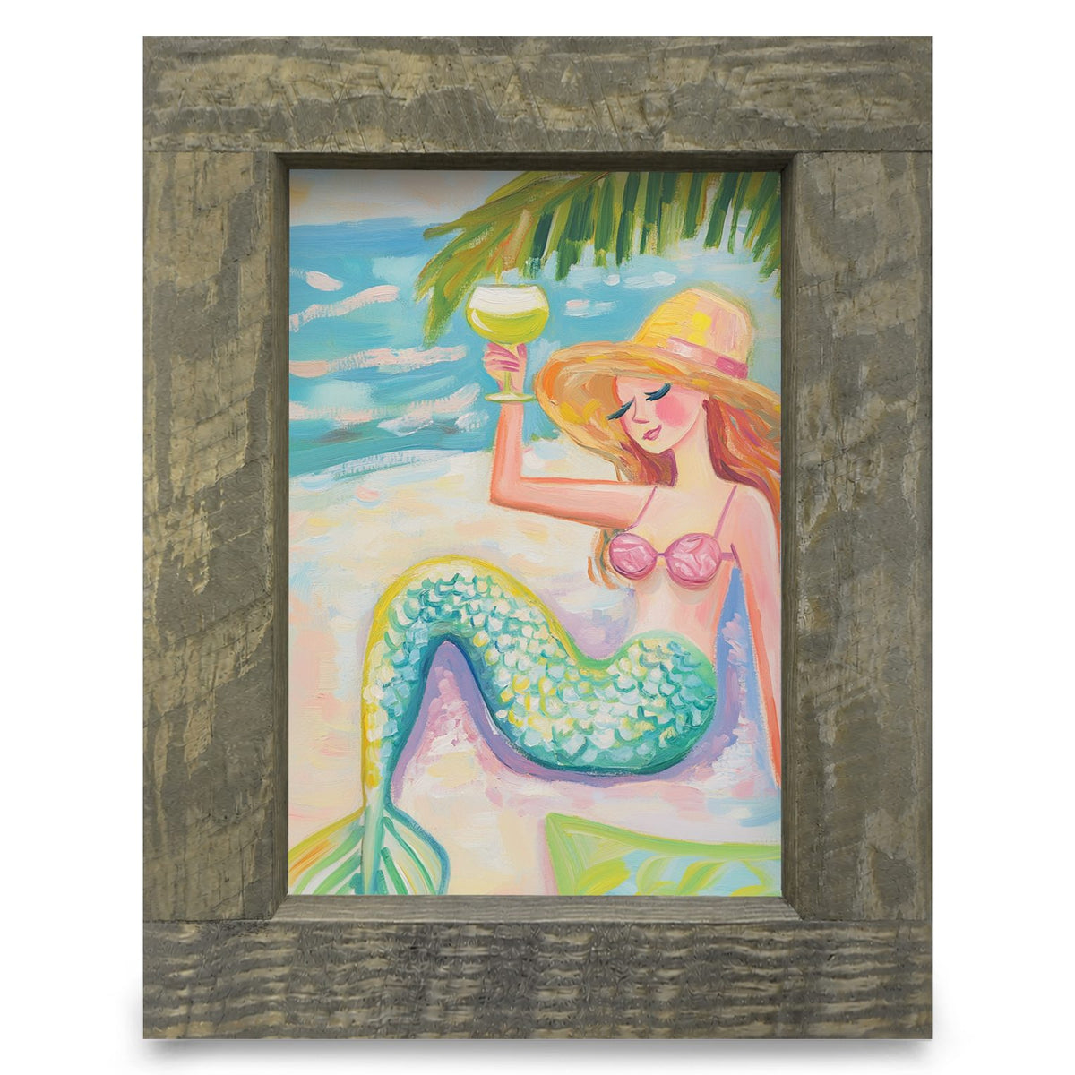 Sassy Mermaid | Real Wood Framed Wall Art Print