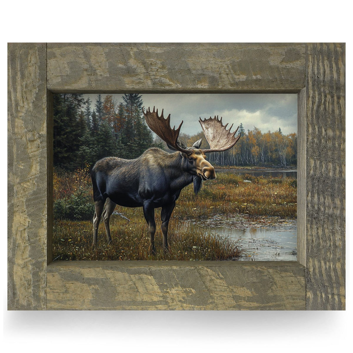 Northwoods Moose | Real Wood Framed Wall Art Print