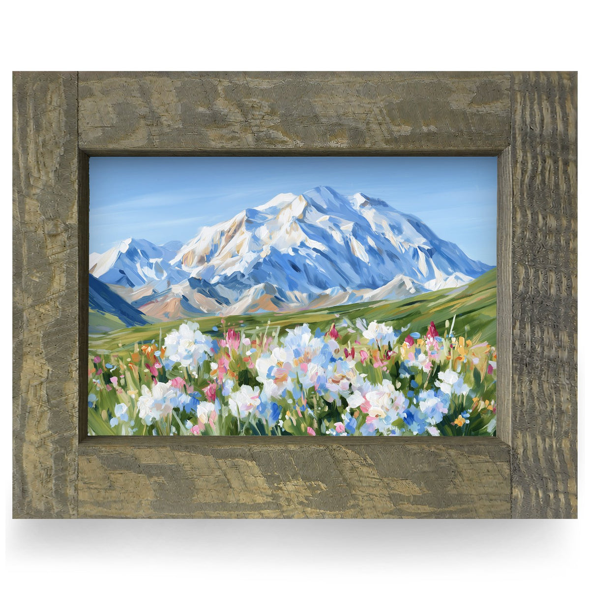 Denali Wildflower Meadow | Real Wood Framed Wall Art Print