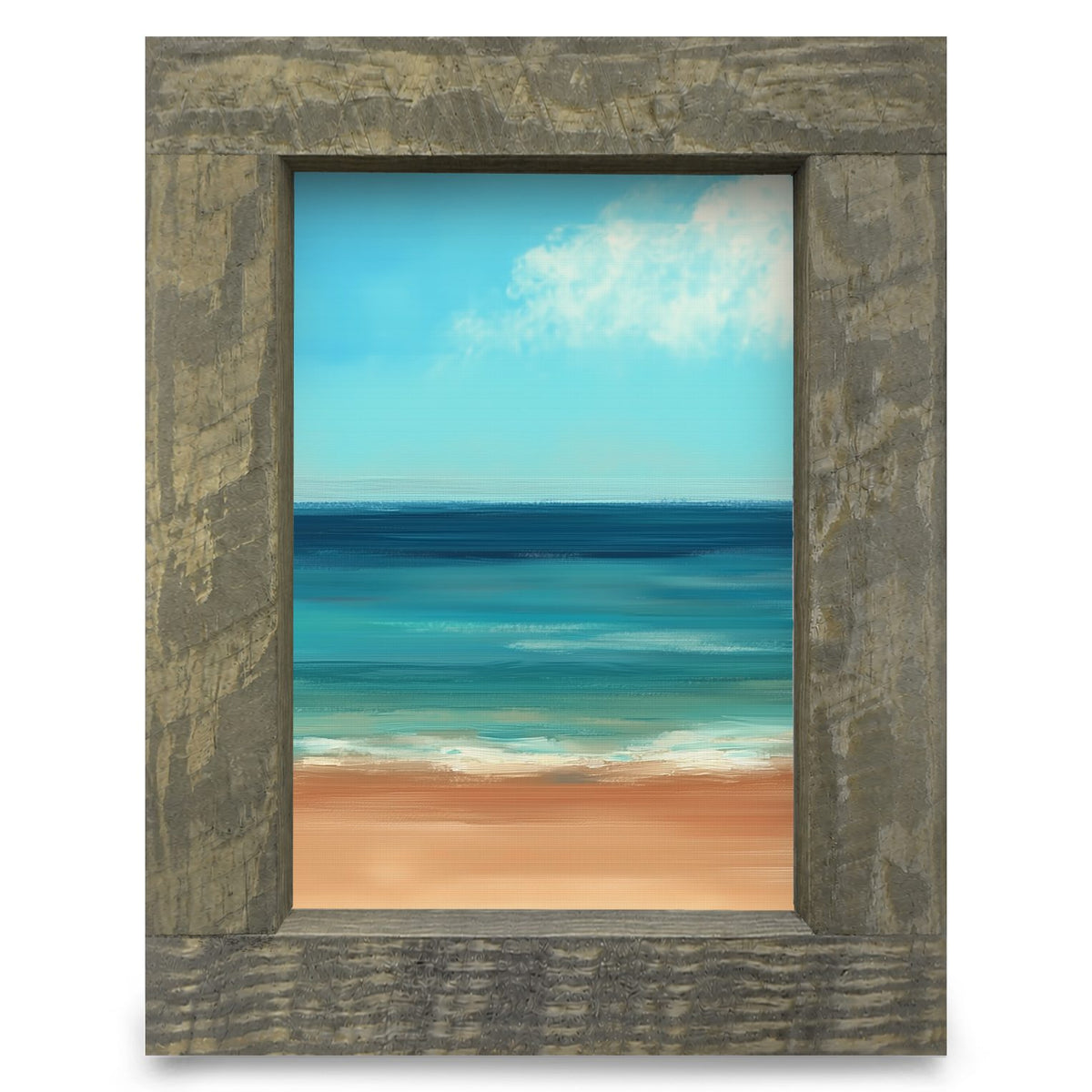 Minimalist Beachscape | Real Wood Framed Wall Art Print