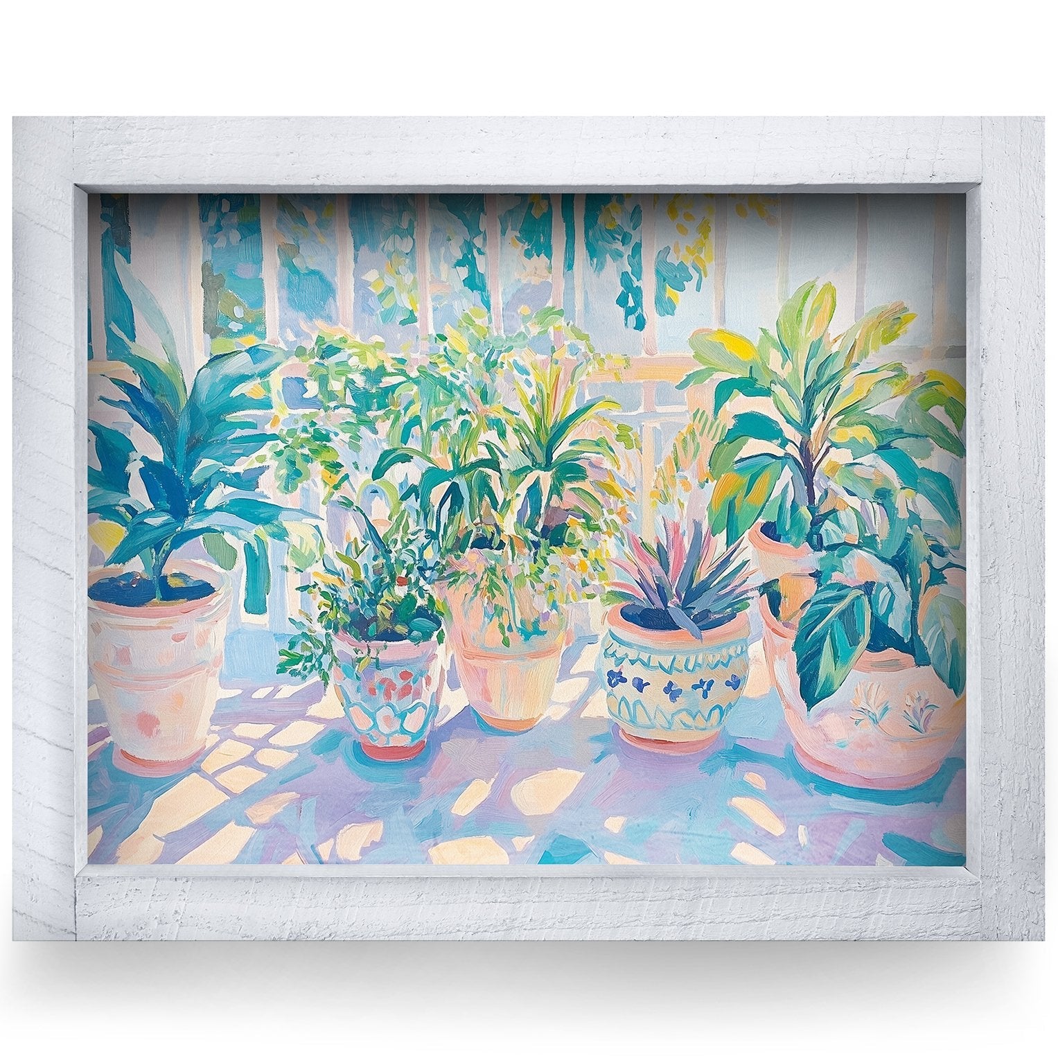 ウォールアート　Porro Plant Lover's Porch | Real Wood Framed Wall Art Print | Horizontal