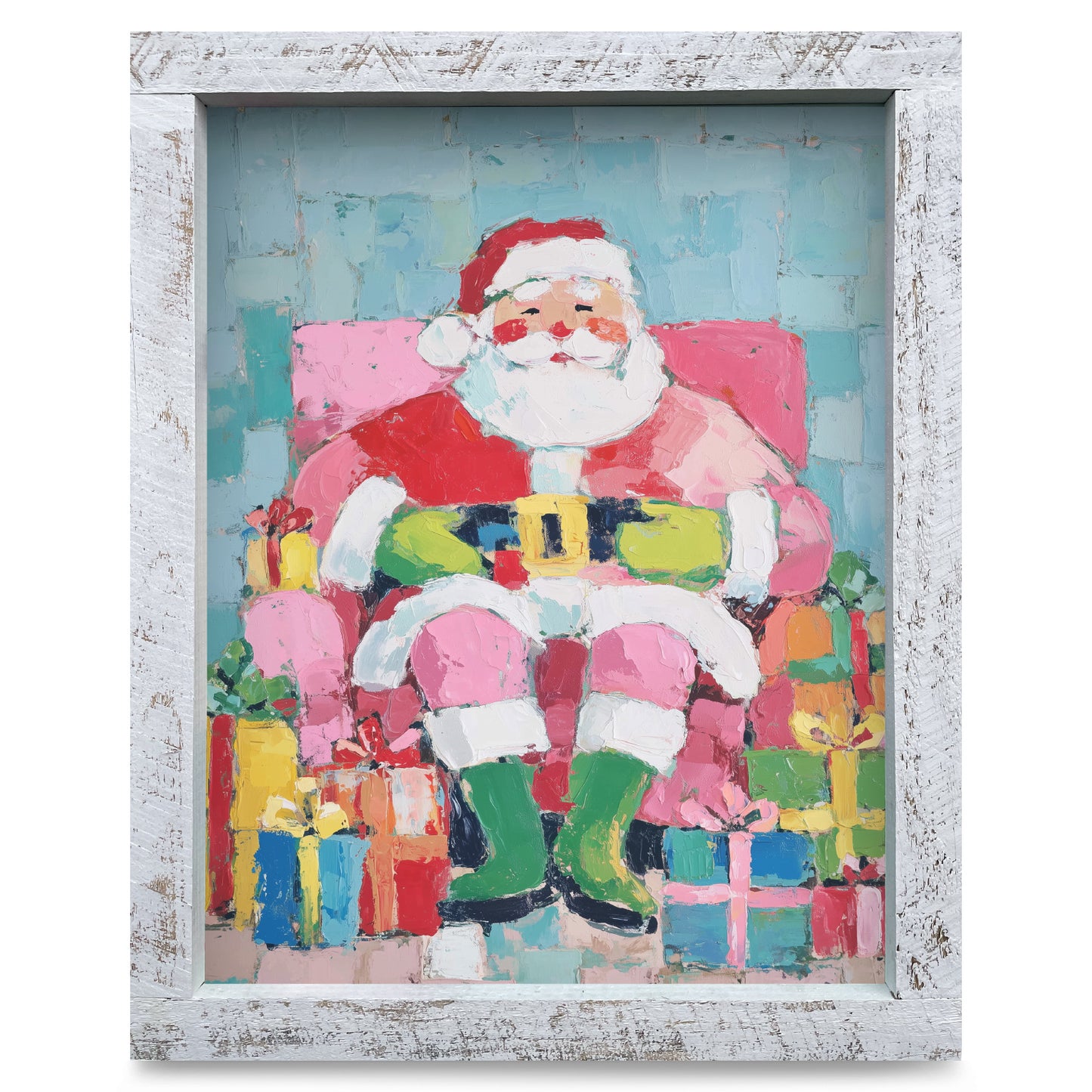 The Cutest Santa Claus | Real Wood Framed Wall Art Print