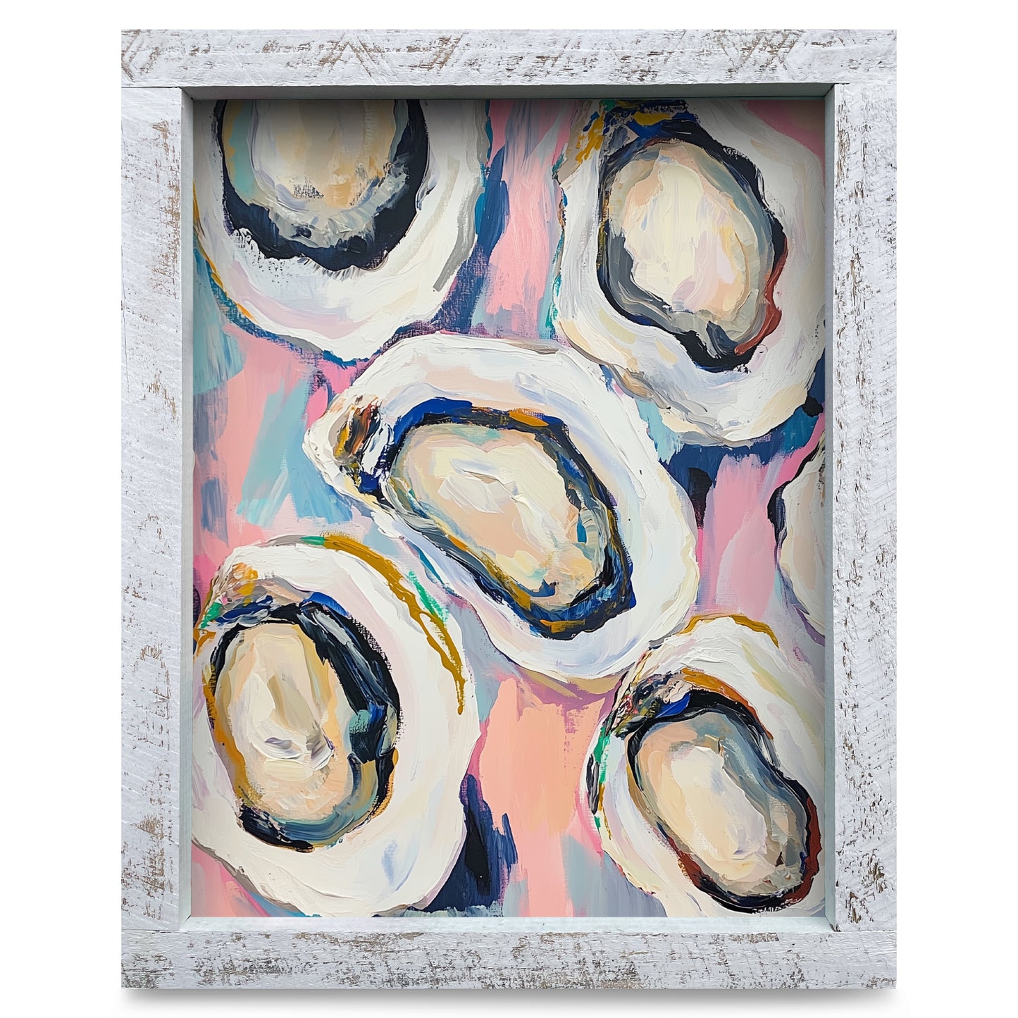 Pastel Oysters | Real Wood Framed Wall Art Print