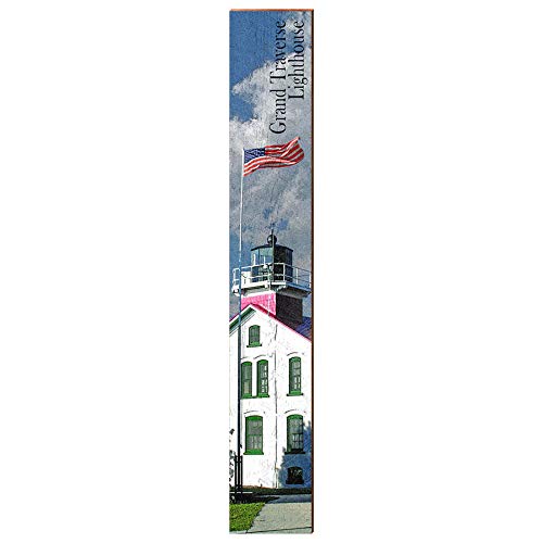 Grand Traverse Lighthouse, Michigan Wooden Sign | Wall Art Print on Real Wood