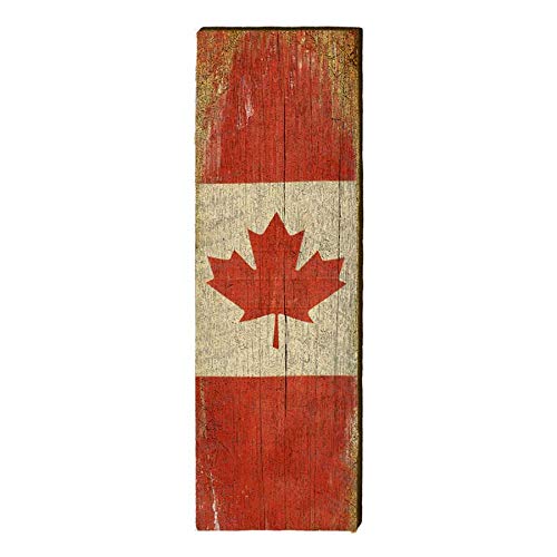 Canadian Flag, Canada Wooden Sign | Wall Art Print on Real Wood