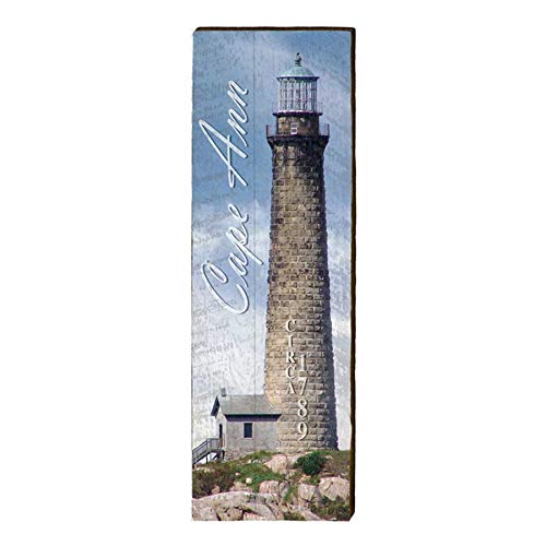 Cape Ann Lighthouse, Massachusetts Wooden Sign | Wall Art Print on Real Wood