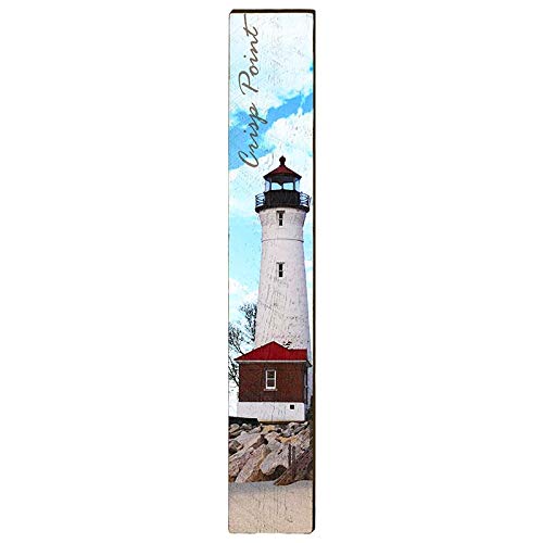 Crisp Point Lighthouse Home Decor Art Print on Real Wood