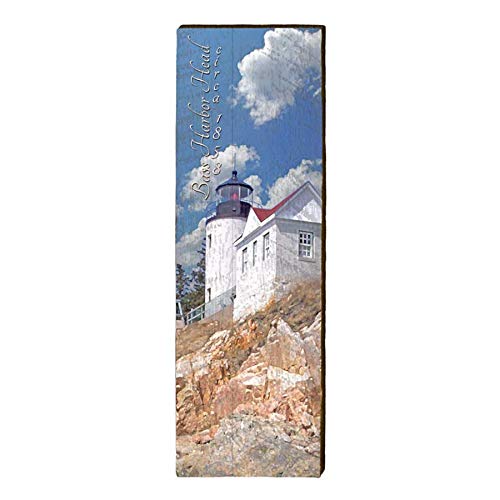 Bass Harbor Head Lighthouse, Maine Wooden Sign | Wall Art Print on Real Wood