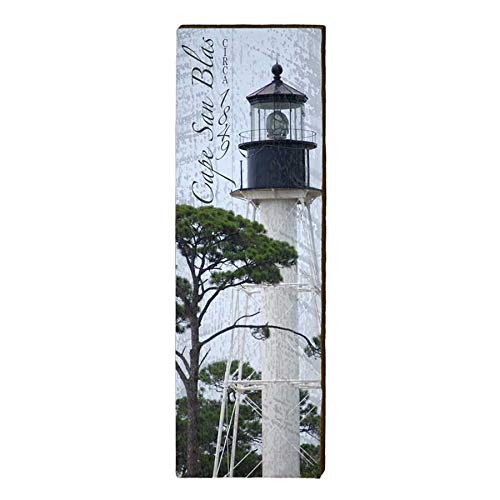 Cape San Blas, Florida Lighthouse Wooden Sign | Wall Art Print on Real Wood