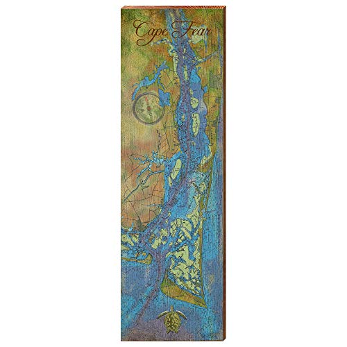 Cape Fear, North Carolina Map Wooden Sign | Wall Art Print on Real Wood