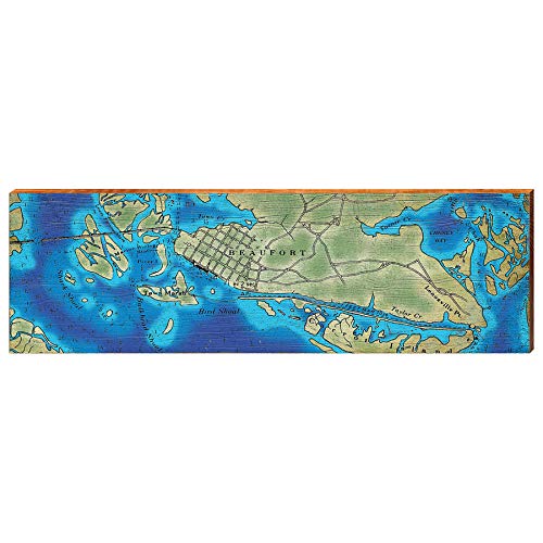 Beaufort, North Carolina Map Wooden Sign | Wall Art Print on Real Wood