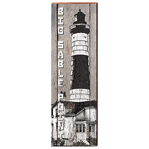 Big Sable Point Lighthouse, Michigan Wooden Sign | Wall Art Print on Real Wood