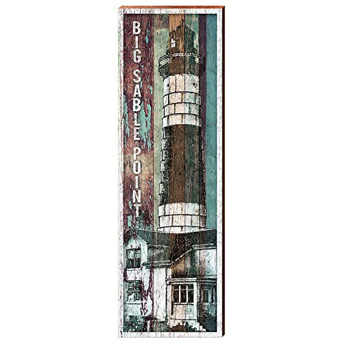 Big Sable Point Lighthouse, Michigan Wooden Sign | Wall Art Print on Real Wood