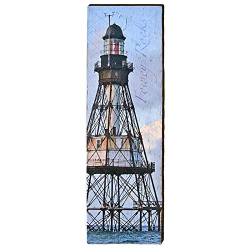 Fowey Rocks Lighthouse Home Decor Art Print on Real Wood