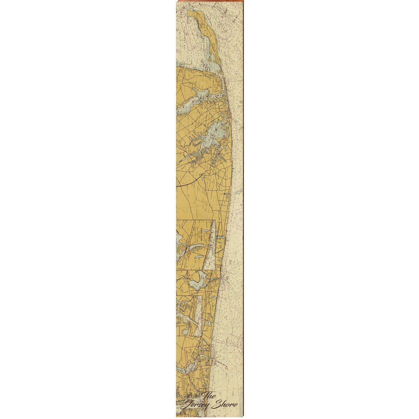 The Jersey Shore NOAA Chart Map | Wall Art Print on Real Wood