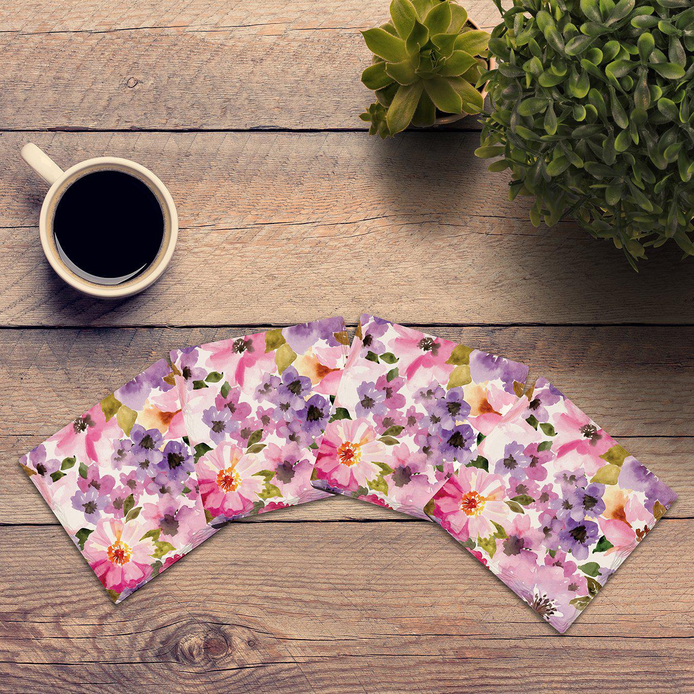 Purple Flowers |Drink Coaster
