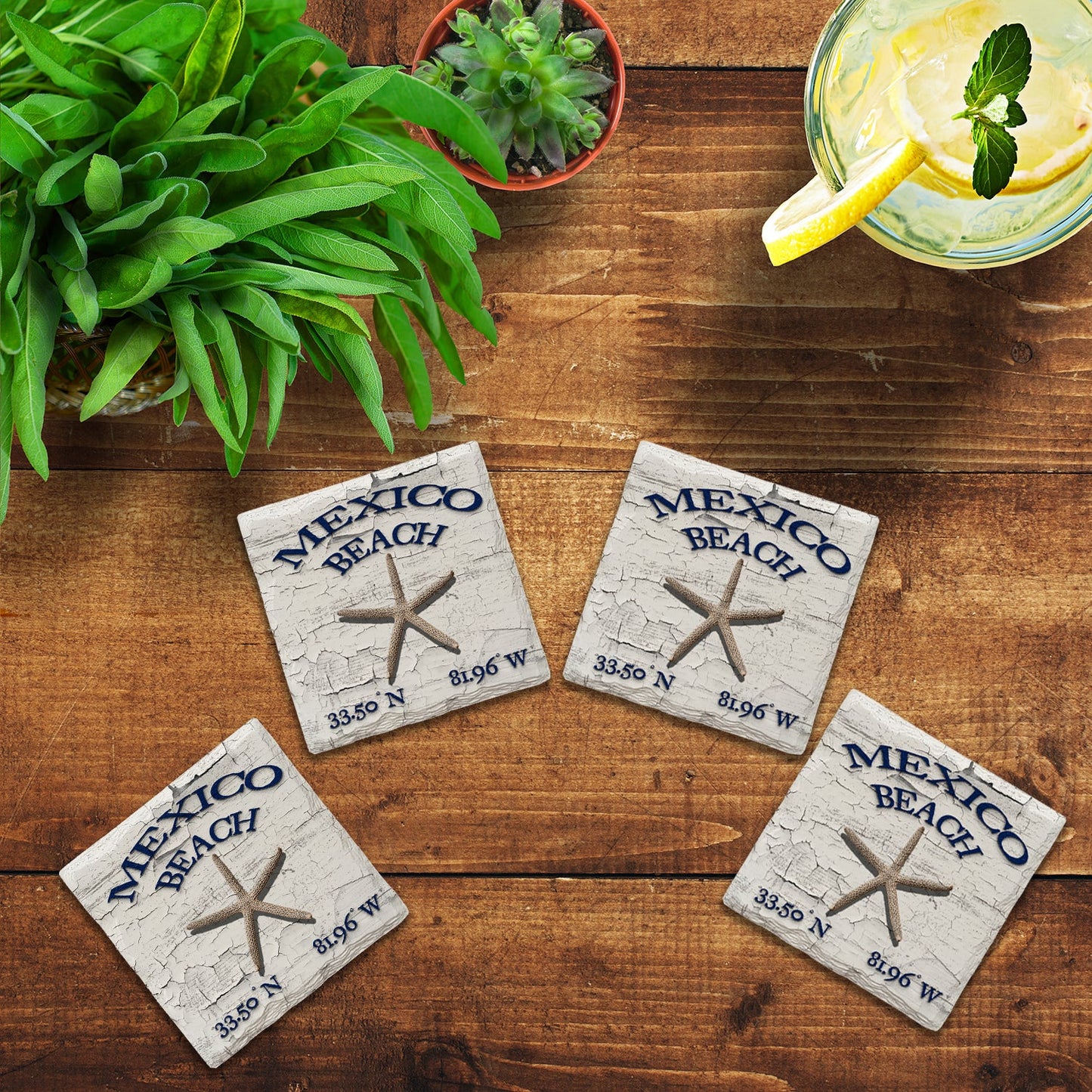 Customizable Coastal White Paint Chip | Drink Coaster