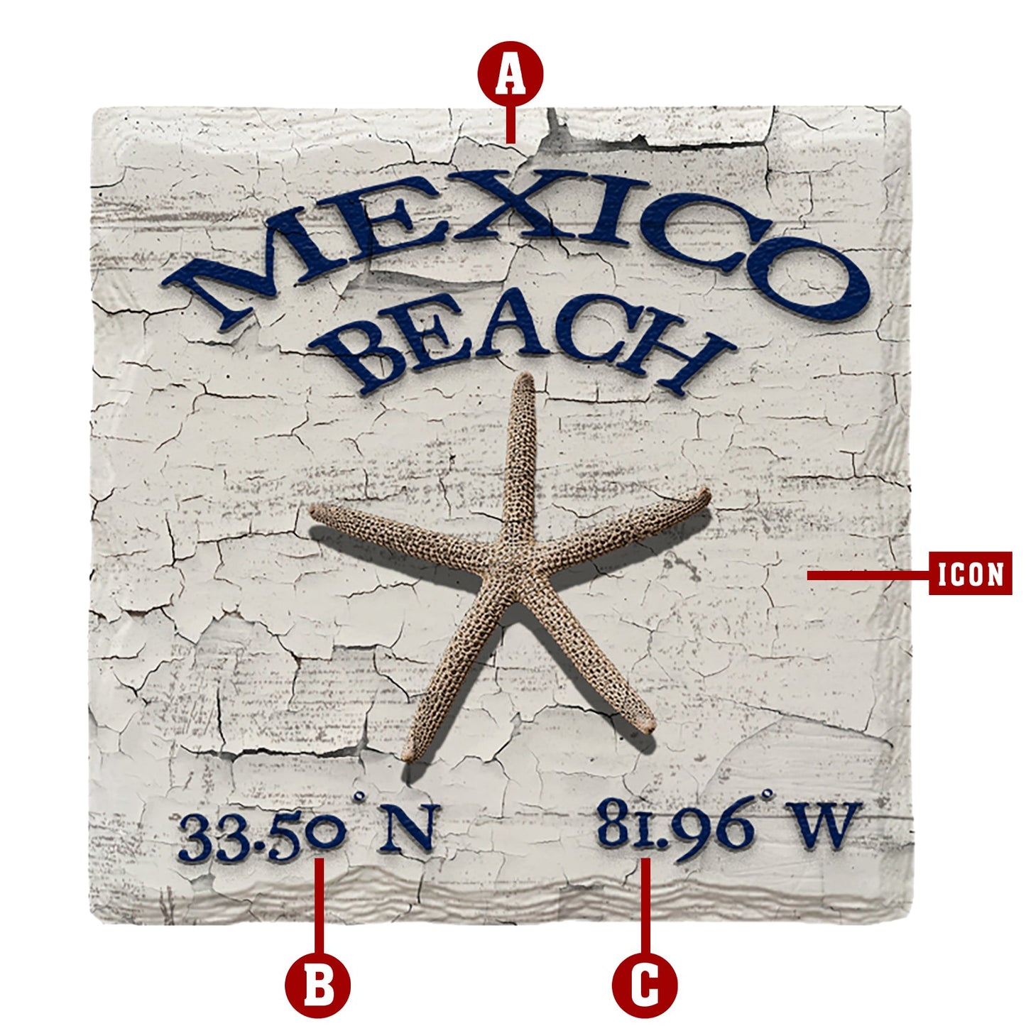 Customizable Coastal White Paint Chip | Drink Coaster