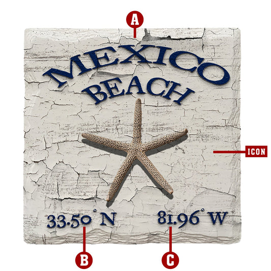 Customizable Coastal White Paint Chip | Drink Coaster