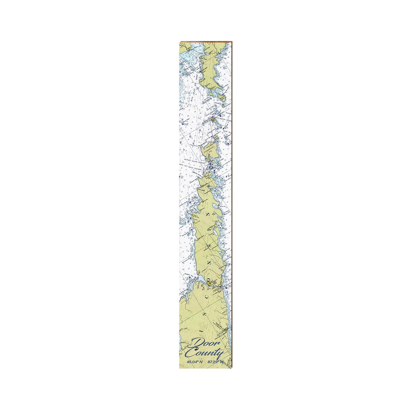 Door County NOAA Chart Map | Wall Art Print on Real Wood