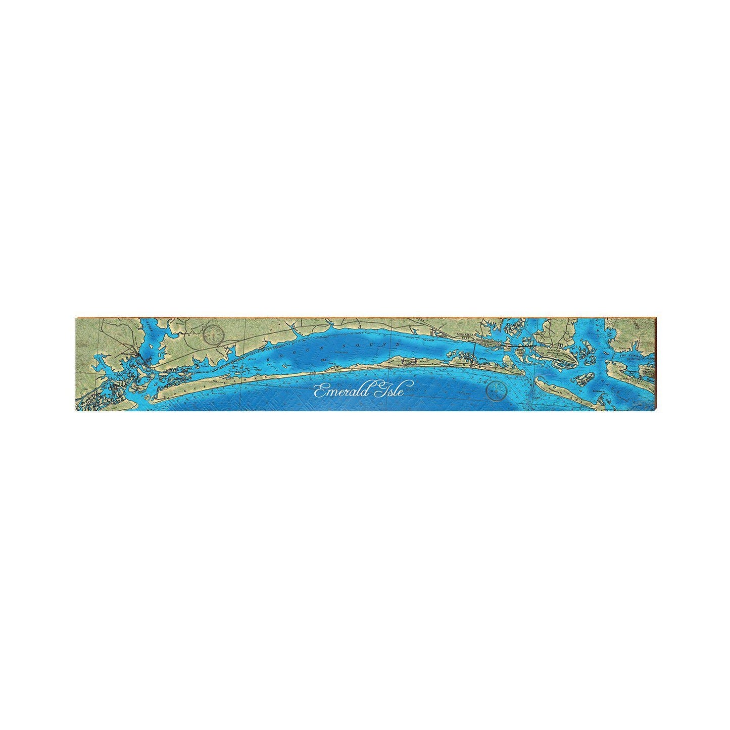 Emerald Isle NOAA Chart Map | Wall Art Print on Real Wood