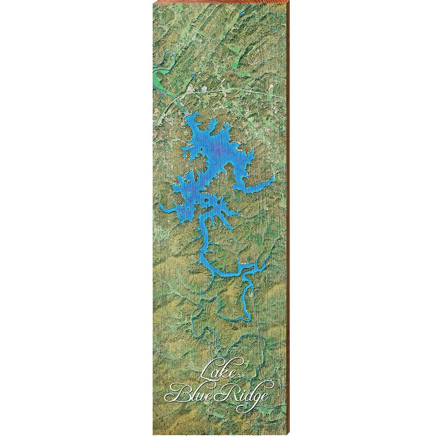 Blue Ridge Lake, Georgia Wooden Sign | Wall Art Print on Real Wood