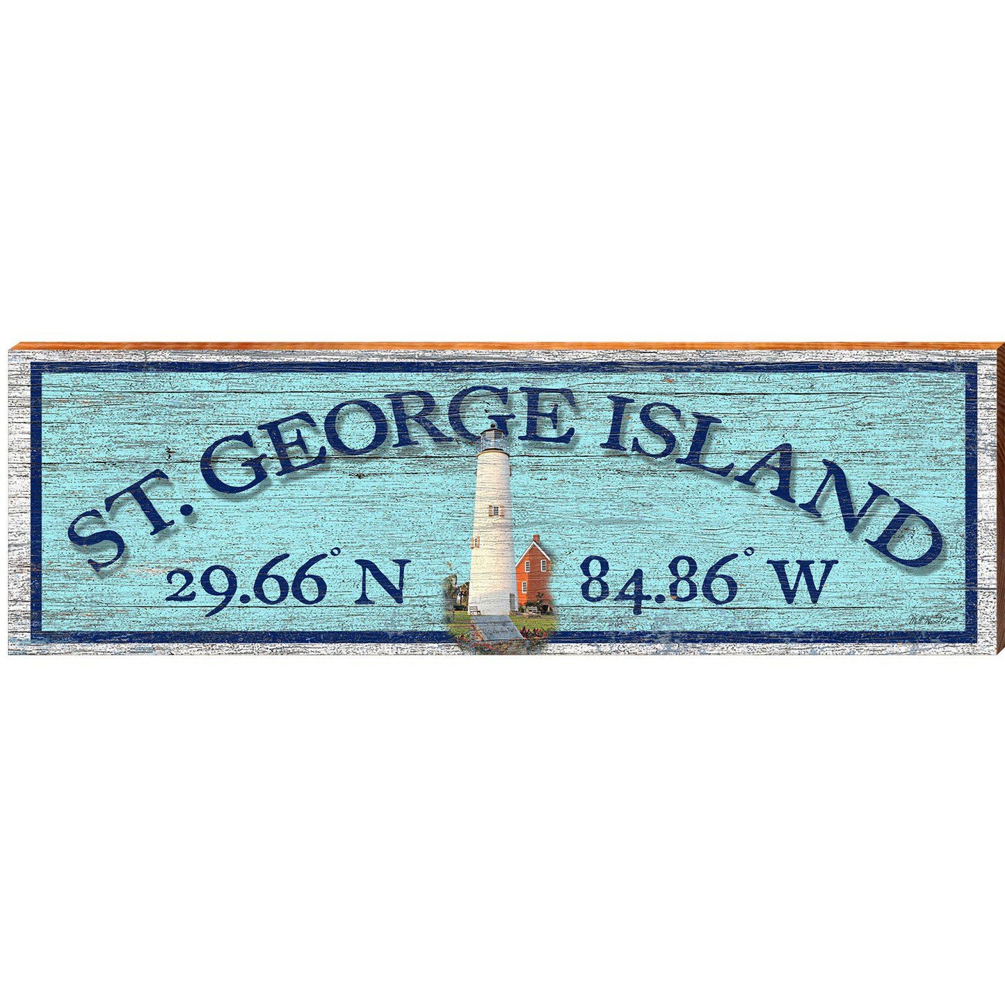 St. George Island, Florida Wooden Sign | Wall Art Print on Real Wood