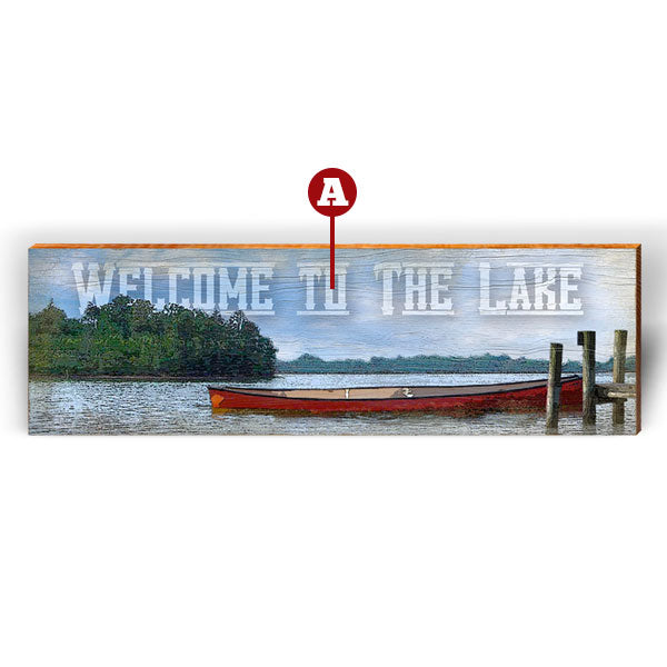 Customizable Lake Scene Sign | Wall Art Print on Real Wood