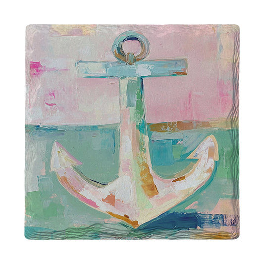 Sea Glass Anchor | Ceramic Drink Coaster
