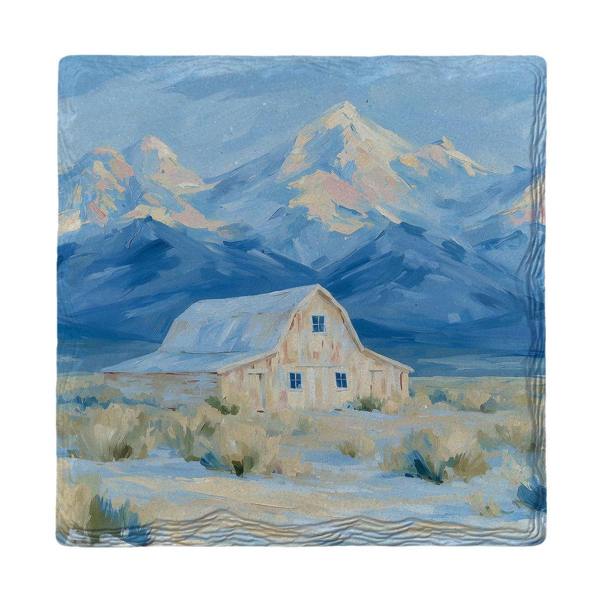 Alpine Meadow Barn | Ceramic Drink Coaster
