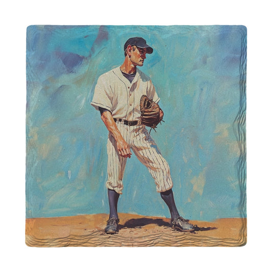 Vintage Baseball Pitcher | Ceramic Drink Coaster