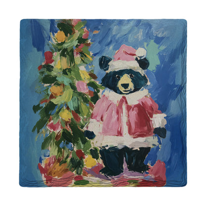 Cute Santa Bear | Ceramic Drink Coaster