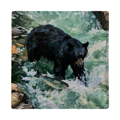 Black Bear Rapids absorbent ceramic drink coaster