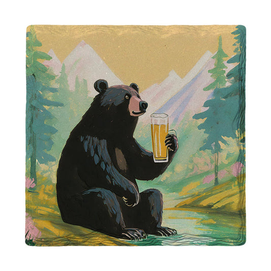 Black Bear Beer Break | Ceramic Drink Coaster