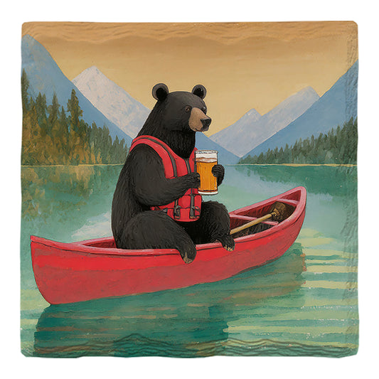 Black Bear Beer in Canoe | Drink Coaster