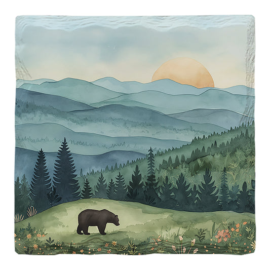 Watercolor Black Bear Blue Ridge | Drink Coaster