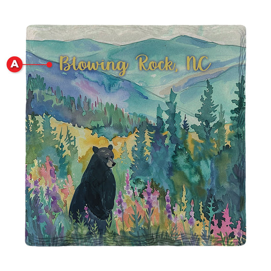 Watercolor Bear Valley | Ceramic Drink Coaster