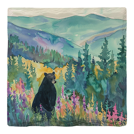 Black Bear Watercolor | Drink Coaster